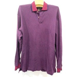 Vtg 80s‎ 90s ALEXANDER JULIAN COLOURS Men L Tight Knit Rugby Shirt Large Purple